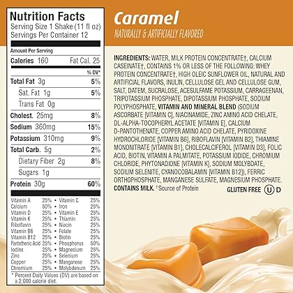 Premier Protein 30g Protein Shake, Caramel, 12 Count