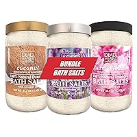 Dead Sea Collection Bath Salts Enriched with 3 pc- Coconut - Cherry Blossom -Lavender- Natural Salt for Bath - Large 34.2 OZ. - Nourishing Essential Body Care for Soothing and Relaxing Your Skin and