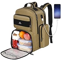 MATEIN Lunch Backpack for Men, 17 Inch Travel Laptop Insulated Cooler Bag box Rucksack with USB Charging Port, Extra Large Water Resistant College Work Computer Daypack Gifts Men