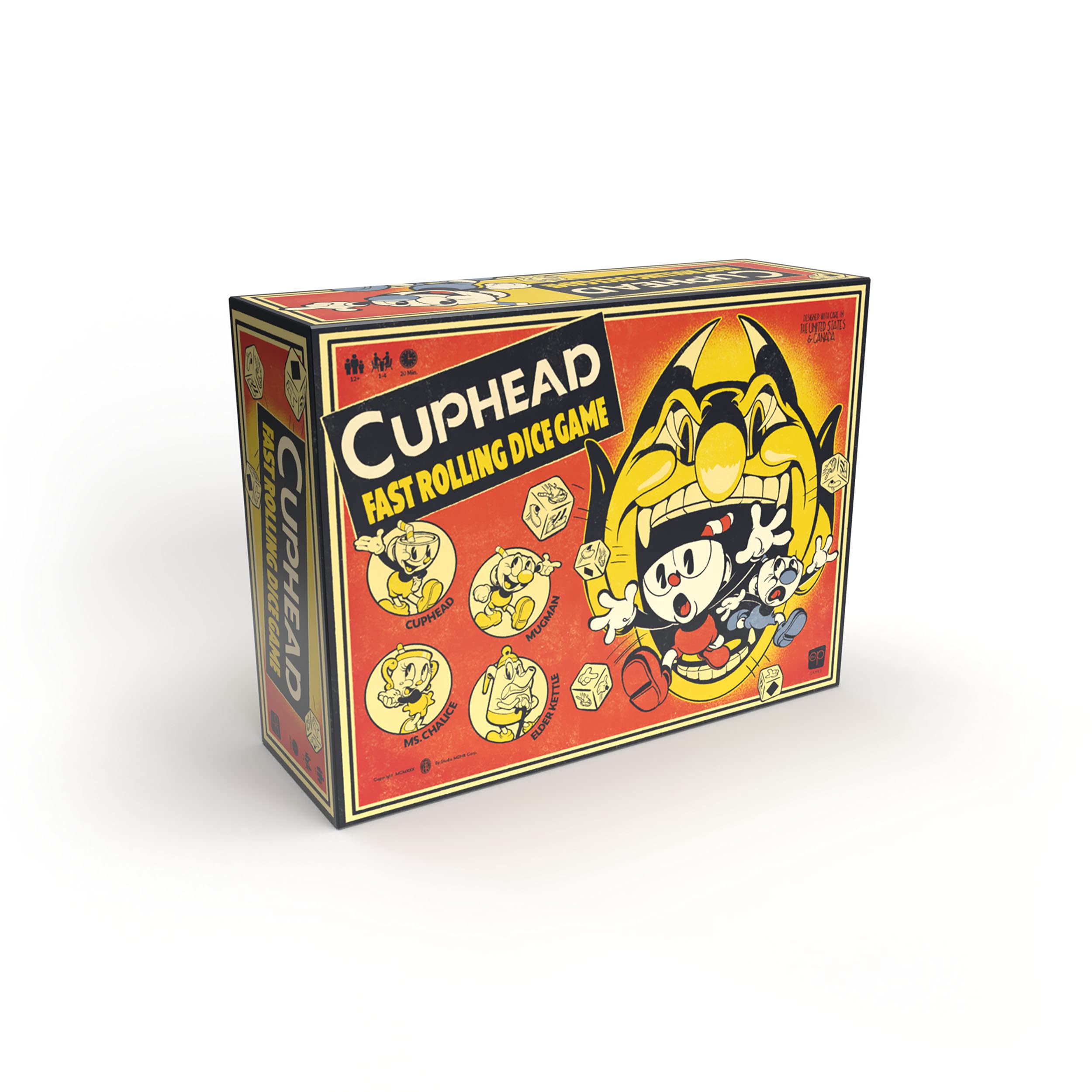 Dice Game | Replay and Unlock Content Each Time You Play as Cuphead, Mugman, Ms. Chalice, and Elder Kettle | Based on the Cuphead Video Game | Officially-Licensed Cuphead Merchandise