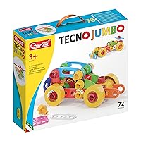 Quercetti - Tecno Jumbo - 76 Piece Building Set and Construction Toy, Multi-Colored, 34 x 7 x 29cm