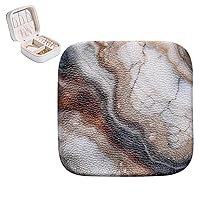 PU Leather Jewelry Box Marble Texture Portable Travel Jewelrys Organizer Case Earrings Rings Necklaces Display Storage Holder Boxes for Women Girls Bridesmaid Gifts