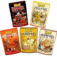 [Official Gilim HBAF] 5 Flavors Almonds Tteokbokki 120g, Garlic Bread 120g, Honey Butter 120g, Spicy Hot Chicken 120g, Baked Corn 120g, Wholesome Korean Almond Nutritious Snack Gift Party Pack