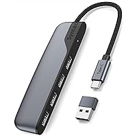 USB C to USB Hub 4 Ports, Syntech Type C to USB 3.0 Hub with a USB C to USB Adapter (USB 2.0), Thunderbolt 3 to USB Hub, iPad Pro, iMac