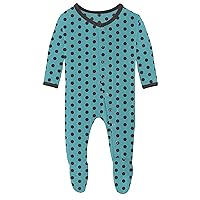 KicKee Pants Print Footies with Snaps, Super Soft One-Piece Jammies, Viscose from Bamboo Sleepwear for Babies