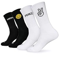 Women's and Men's 4-8 Pack Athletic Cushioned Crew Socks