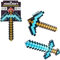 Mattel Minecraft Toys, Sword and Pickaxe, Minecraft Game Transforming Kid size Role-play Accessory