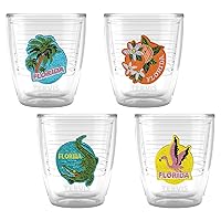 Tervis Vintage Florida Collection Made in USA Double Walled Insulated Tumbler Travel Cup Keeps Drinks Cold & Hot, 12oz - 4pk, Assorted