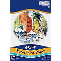 UCreate Watercolor Paper, White, Package, 90 lb., 12