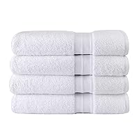 Sweet South by 1888 Mills 4-Piece Bath Towel Set, White | Made in The USA, 100% Cotton Loops