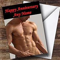 Sexy Mans Body Personalized Anniversary Card, Personalized Card, Anniversary Card, Wedding Anniversary, Anniversary Card, Custom Greetings Card