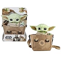 Mattel Star Wars Grogu Plush 10-inch Toy, Character Figure with Soft Body, Sounds & Carrier, Inspired by Star Wars The Mandalorian