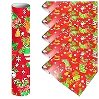 Christmas Wrapping Paper for Holiday Party Celebration Wedding,Birthday Greetings Reindeer Plaid Snowflakes Xmas Tree Folded for Kids Boys Girls Men Women Holiday Gift Red,Black,White
