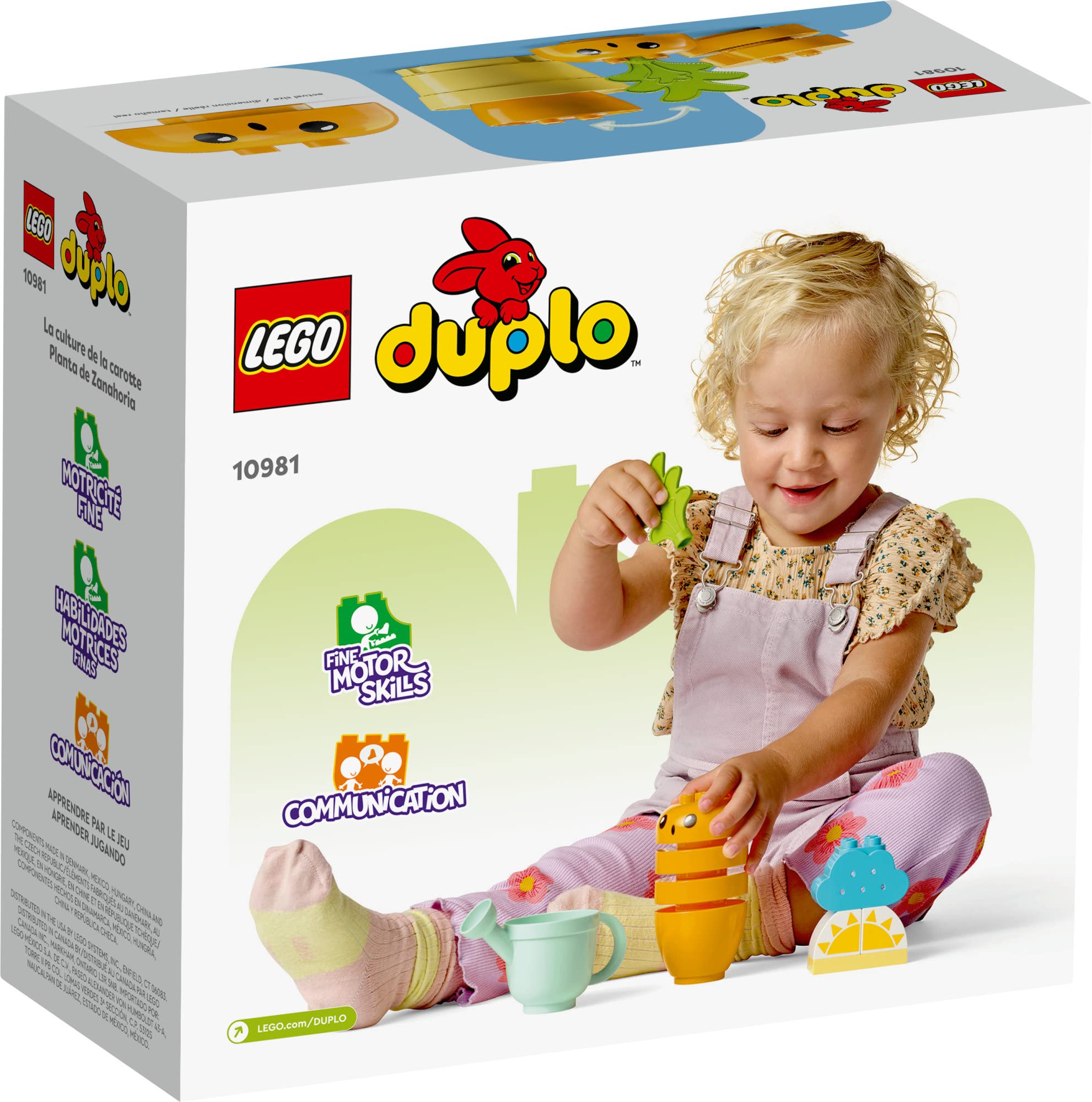 LEGO DUPLO My First Growing Carrot 10981, Stacking Toys for Babies 1.5+ Years Old with 4 Vegetable Bricks, Learning Educational Toy for Toddlers