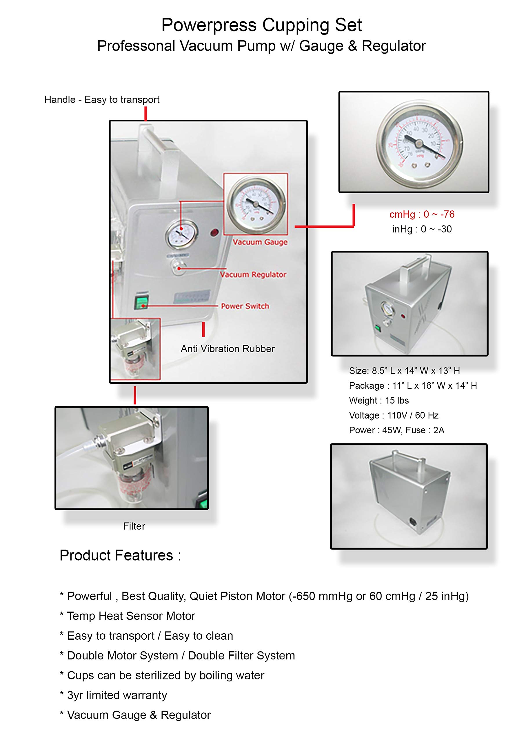 Professional Electric Automatic Cupping Set Complete Set