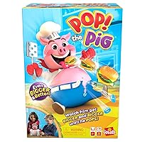 Goliath Pop The Pig - Bigger & Better - Belly-Busting Fun as You Feed Him Burgers and Watch His Belly Grow, Multi Color