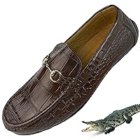 Men’s Alligator Slip-On Loafer Penny Loafer Moccasin Driving Shoes Flats Boat Shoes Oxford Comfortable Crocodile Leather Belly Hornback Business Formal Shoe Handmade Vietnamese