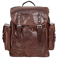 Mancini Buffalo Backpack for 15.6” Laptop and Tablet, Brown, Brown