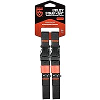 GEAR AID Utility Straps with Side-Release Buckle, Secure and Compress Camping, Biking, Hunting, Boating Gear, Multiple Sizes