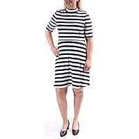 Womens Ribbed Knit Striped Casual Dress