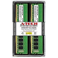A-Tech 32GB Kit (2x16GB) DDR4 2933MHz PC4-23400 (PC4-2933Y) CL21 UDIMM 1.2V Non-ECC DIMM 288-Pin Desktop Computer RAM Memory Upgrade Modules