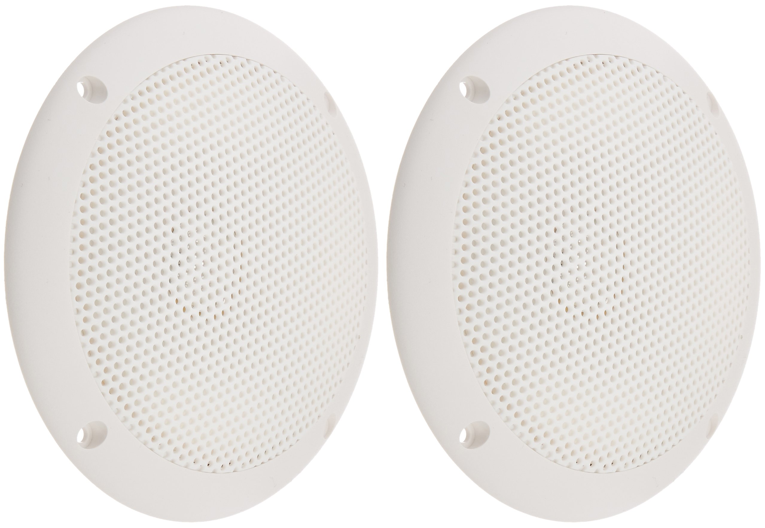 PQN Enterprises ECO50-4W Waterproof Ultra-Slim RV Marine Speaker, White, 5