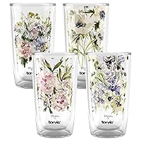 Tervis Kelly Ventura Floral Vista Collection Made in USA Double Walled Insulated Tumbler Travel Cup Keeps Drinks Cold & Hot, 16oz - 4pk, Assorted