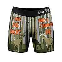 Crazy Dog T-Shirts Mens I Like Big Bucks And I Cannot Lie Boxers Funny Deer Hunting Lyric Joke Novelty Underwear For Guys