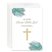 Baby Girl Baptism Card for Baby Girl Christian Religious Baptism Card for Girl (Pack of 25)