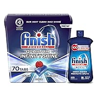 Finish Quantum Infinity Shine - 70 Count - Dishwasher Detergent - Powerball - Our Best Ever Clean and Shine, Dishwashing Tablets & Jet-Dry Rinse Aid, 8.45oz, Dishwasher Rinse Agent & Drying Agent