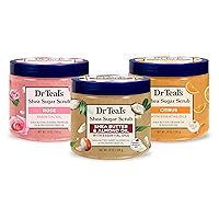 Shea Sugar Scrub Trial Pack, Rose, Shea Butter, Citrus 19 oz (Pack of 3) (Packaging May Vary)