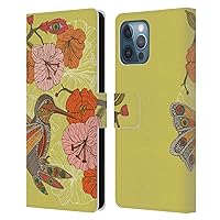 Head Case Designs Officially Licensed Valentina Hummingbird Flower Birds Leather Book Wallet Case Cover Compatible with Apple iPhone 12 Pro Max