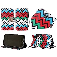 HR Wireless Carrying Case for Alcatel OneTouch Conquest - Retail Packaging - Colorful Chevron