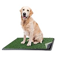 Artificial Grass Puppy Pee Pad for Dogs and Small Pets - 20x30 Reusable 4-Layer Training Potty Pad with Tray - Dog Housebreaking Supplies by PETMAKER, PET6200