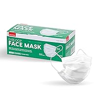 IRIS USA Disposable Face Mask 40 Pcs Breathable 3 Layer Face Mask White Disposable Face Mask for Adults and Kids