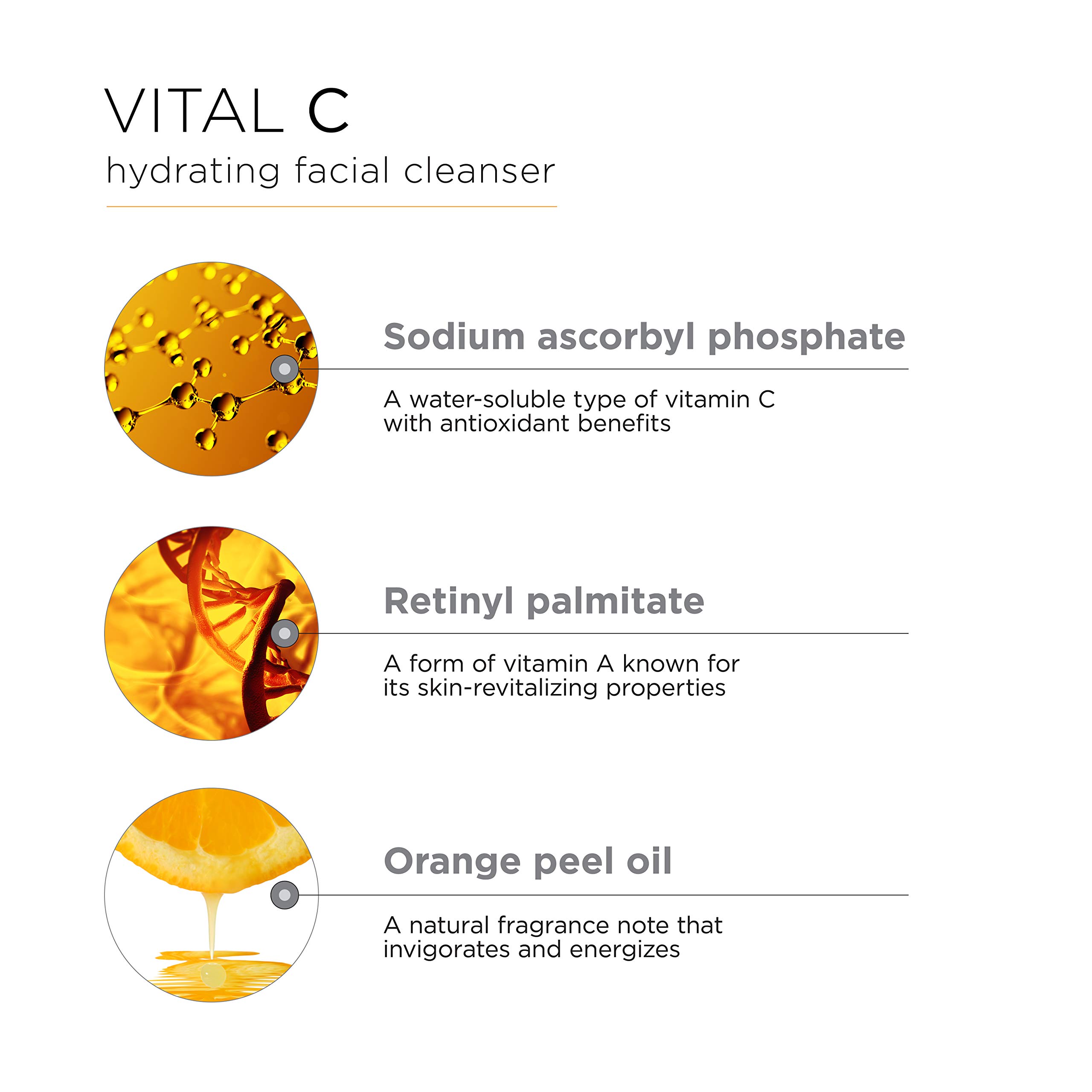 IMAGE Skincare, VITAL C Hydrating Facial Cleanser, Gentle Face Wash with Vitamin C, E and A, 6 fl oz