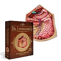 Genius Games Human Abdomen Anatomy Jigsaw Puzzle | Dr Livingston's Unique Shaped Science Puzzles, Accurate Medical Illustrations of the Body, Organs, Stomach, Liver and Intestines
