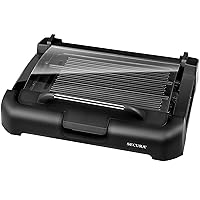 Smokeless Indoor Grill 1800-Watt Electric Griddle with Reversible 2 in 1 Grill and Griddle Plates Plate, Glass Lid, Extra Large Drip Tray (Dishwasher Safe)