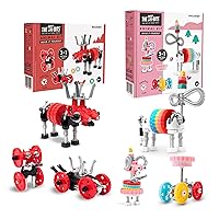 Animal Collection: Moose + Unicorn STEM Toys for Kids 6+, Cute Creative Animal Toy Building Sets for Girls and Boys, STEM Building Toys Engineering Kit