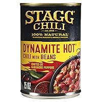STAGG DYNAMITE HOT Chili with Beans, Canned Chili, 15 Oz