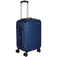 Amazon Basics Expandable Hardside Carry-On Luggage, 20-Inch Spinner with Four Spinner Wheels and Scratch-Resistant Surface, Navy Blue