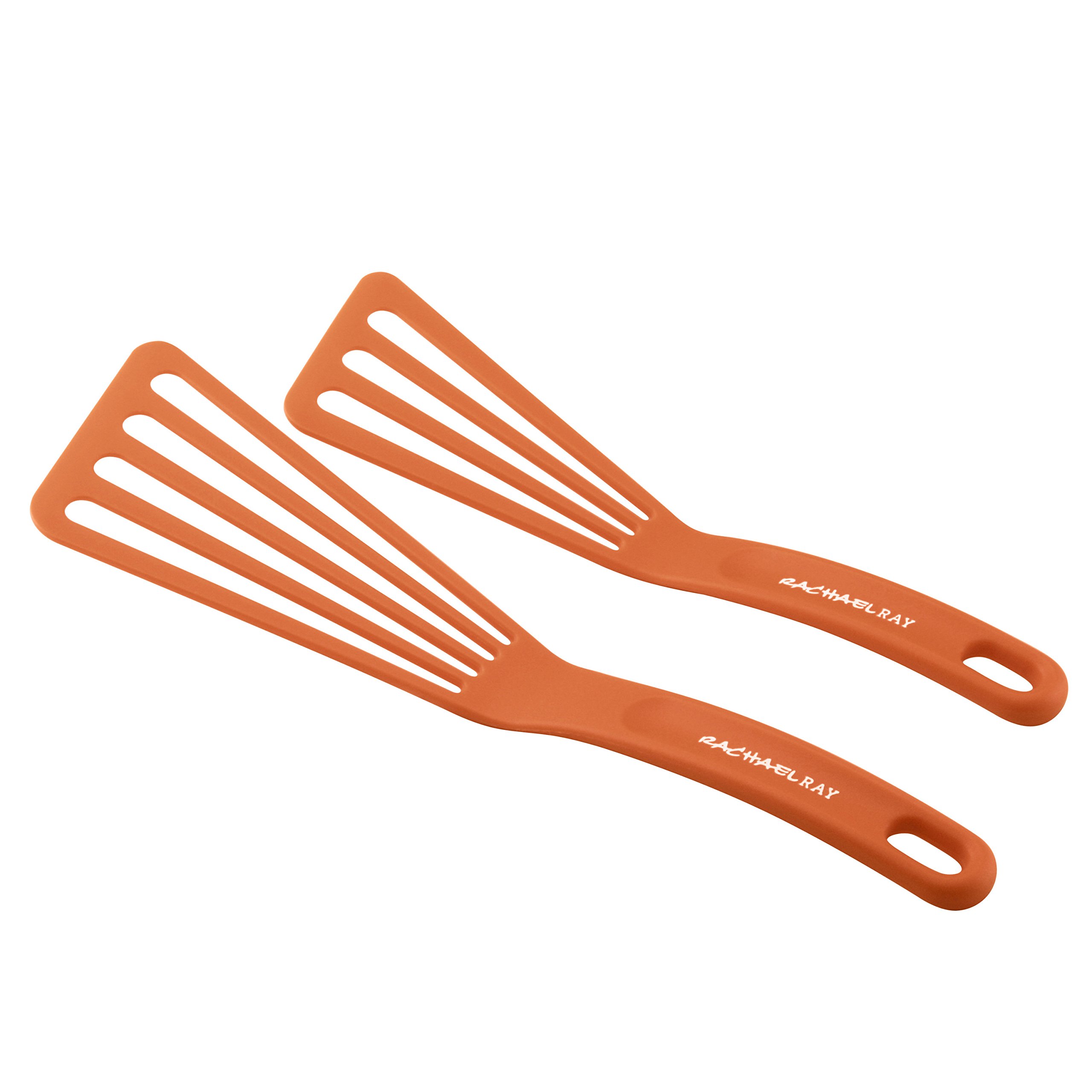Rachael Ray Kitchen Tools and Gadgets Nylon Cooking Utensils/Spatula/Fish Turners, 2 Piece, Orange