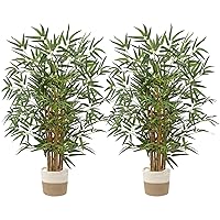 Artificial Bamboo Silk Tree 3ft Fake Greenery Plants in Pot 36 Inch for Home Office Indoor Outdoor Decor, 2 Pack