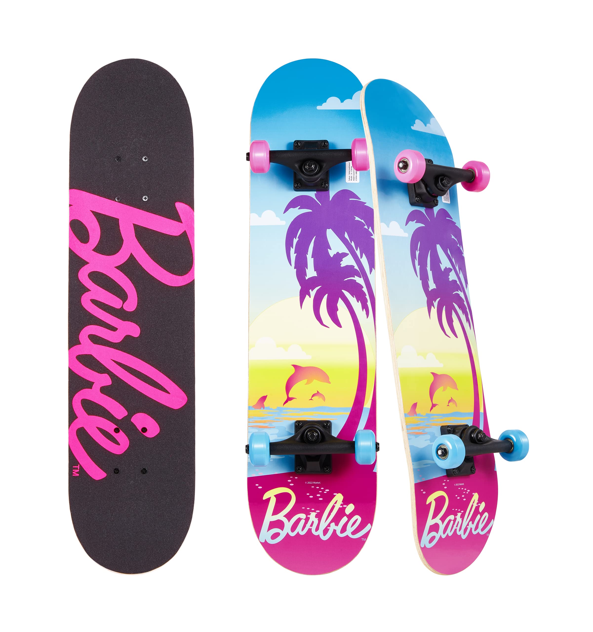 Barbie Skateboard with Printed Graphic Grip Tape - Great for Kids and Teens, Cruiser Skateboard with ABEC 5 Bearings, Durable Deck, Smooth Wheels