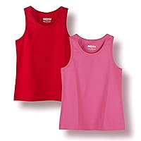 Girls Tank Tops Racerback Comfortable Little Girls Undershirts Size 3-12 Years Old -2-Pack