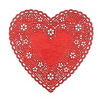 Hygloss Products Heart Doilies - 6 Inch Red Foil Doily for Crafts, Table Settings Made in USA, 18 Pack (26529)