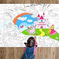 Tevxj Unicorn Coloring Poster for Kids Giant Coloring Poster Coloring Tablecloth Huge Large Coloring Poster Book Pages Sheets for Craft Activity Classroom Party Decoration Supplies 31.4 x 43.3 in