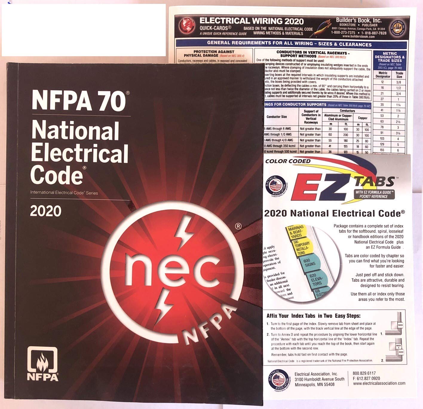 NFPA 2020 National Electrical Code (NEC) Paperback, with Color Ez tab + Electrical Wiring 2020 Card