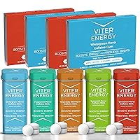 Viter Energy 60mg Caffeine Gum and Original 40mg Caffeine Mints Variety Packs Bundle - Caffeine, B Vitamins, Sugar Free, Vegan, Powerful Energy Booster for Focus and Alertness