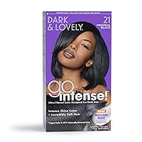 Dark and Lovely Ultra Vibrant Permanent Hair Color Go Intense Hair Dye for Dark Hair with Olive Oil for Shine and Softness, Original Black